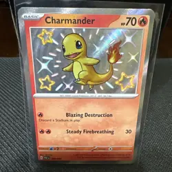 Charmander 109/091 SV: Paldean Fates Shiny Rare Holo Pokemon Card NM TCG - Image 1