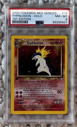 Typhlosion 18/111 1ST EDITION Holo PSA 8 -Neo Genesis - Rare Pokemon Card - Image 1
