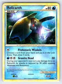 Relicanth 69/95 2011 Call of Legends Set Pokemon Card Common - Vlp - Image 1