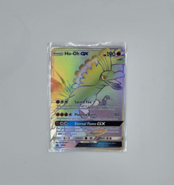 Pokemon TCG HO-OH GX Sun & Moon Sm80 Rainbow Holo Promo - Image 1