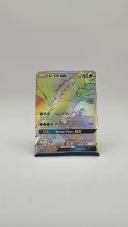 Pokemon TCG HO-OH GX Sun & Moon Sm80 Rainbow Holo Promo - Image 3