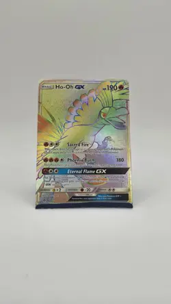 Pokemon TCG HO-OH GX Sun & Moon Sm80 Rainbow Holo Promo - Image 4