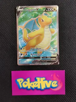 Pokemon TCG Dragonite V (Full Art) Pokemon GO 076/078 Holo Ultra Rare - Image 1