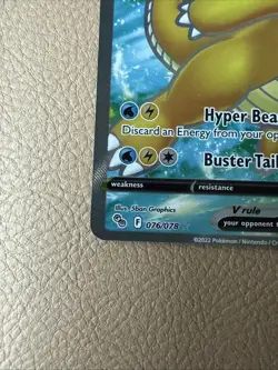 Pokemon Dragonite V 076/078 Full Art Pokemon GO Holo - Image 5