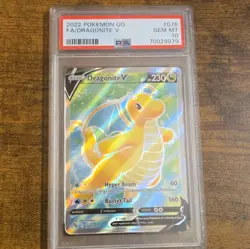 Pokemon GO Dragonite V Full Art 076/078 Ultra Rare Holo PSA 10 English - Image 1