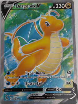 Pokemon TCG Dragonite V 076/078 Pokemon GO Full Art Ultra Rare Holo - Image 1