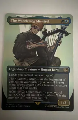 The Wandering Minstrel (Borderless) Foil Final Fantasy Mtg Nmt FIN 403 - Image 1