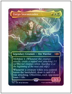 1x Zurgo, Stormrender, Foil, Borderless Art, Magic MTG NM - Image 1