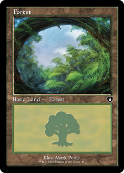 Forest (451) (Retro) [Commander Masters] MTG Near Mint Foil - Image 1