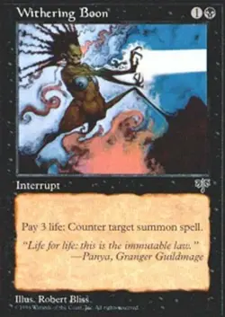 1x Withering Boon Moderate Play MTG Magic - Kid Icarus - - Image 1