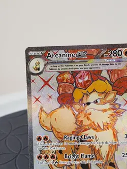 Pokemon Card Arcanine EX Holo Card 224/198 NEAR MINT Scarlet & Violet Base Set - Image 3