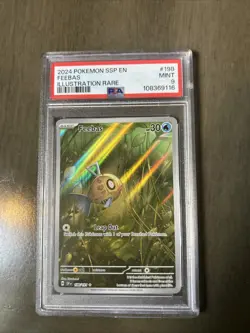Pokemon TCG Feebas Holo Illustration Rare Card 198/191SV08 Surging Sparks PSA 9 - Image 1