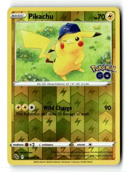 Pokemon Card Pikachu (28) Reverse Holo LP Pokemon GO 028/078 - Image 1