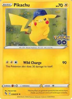Pikachu 028/078 Holo Rare Pokemon GO Pokemon Near Mint - Image 1