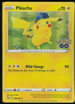 Pikachu 028/078 Holo Rare Pokemon GO Pokemon Lightly Played - Image 1