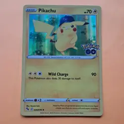 Pikachu 028/078 POKEMON GO Holo Rare Card SWSH - Image 1