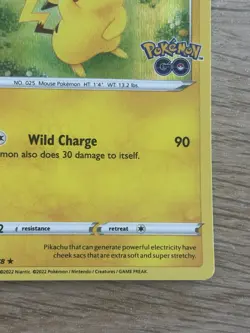Pokemon TCG Pikachu Pokemon Go 028/078 Holo Holo Rare Near Mint Mint - Image 4