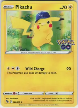 Pikachu 028/078 Holo Rare Pokemon GO Pokemon Holo NM - Image 2