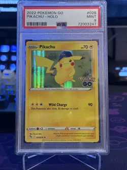 Pokemon Pikachu-Holo 028/078 Pokemon Go PSA-9 - Image 1