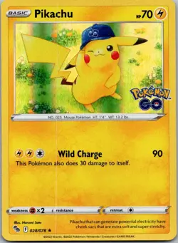 Pikachu 028/078 Holo Rare Pokemon GO Pokemon Near Mint - Image 1
