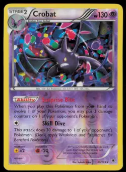 Crobat 33/119 Rare Phantom Forces Pokemon Reverse Holo Heavily Played - Image 1