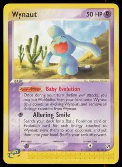Wynaut 54/100 Uncommon Sandstorm Pokemon Heavily Played - Image 1