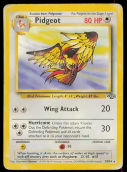 Pidgeot 24/64 Rare Jungle Pokemon Unlimited Heavily Played - Image 1