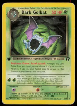 Dark Golbat 24/82 Rare Team Rocket Pokemon 1st Edition Heavily Played - Image 1