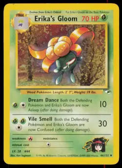 Erika's Gloom 46/132 Uncommon Gym Heroes Pokemon Heavily Played - Image 1