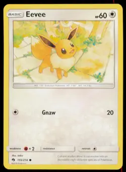 Eevee 155/214 Common Lost Thunder Pokemon Lightly Played - Image 1