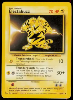 Electabuzz 20/102 Rare Base Set Unlimited Pokemon Heavily Played - Image 1