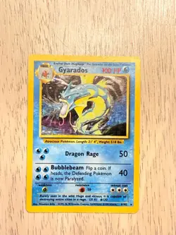 Pokemon TCG Gyarados Base Set 6/102 Holo 1999-2000 Wizards Base Set Mid Play - Image 1