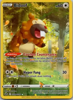 Bidoof GG29/GG70 Holo Crown Zenith Galarian Gallery Pokemon NM - Image 1