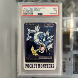 Pokemon 1997 Pocket Monsters Carddass Gyarados Prism #130 PSA 7 NM - Image 1