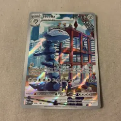 Pokemon TCG Steelix 208/182 SV04 Paradox Rift Illustration Rare Full Art Holo - Image 1