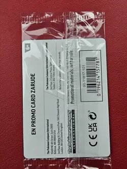 Pokemon 30th Anniversary Pitch Black Zarude #56 Cosmos Holo GameStop Excl SEALED - Image 2