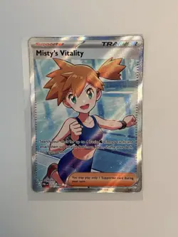 Pokemon Misty's Vitality Full Art Holo 111/084 Pitch Black NM English Pack Fresh - Image 1