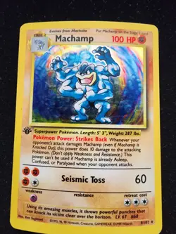 Machamp 8/102 - 1st Edition Base Set Holo Rare Pokemon TCG MP - Image 1