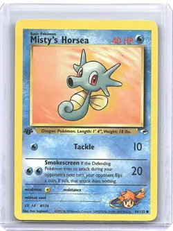 Pokemon TCG Gym Heroes 1st Edition Misty's Horsea Common 86/132 Pokemon NM/MT - Image 1
