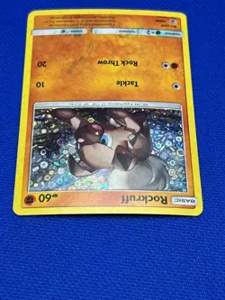 Pokemon Tcg Rockruff (Holo Bleed/Ink Error)SM06 General Mills Sequin Promo - Image 3