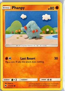 Phanpy 111/214 Common Lost Thunder Pokemon Lightly Played - Image 1