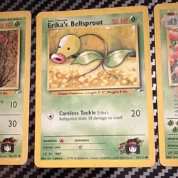 Pokemon TCG Gym Heroes Erika's Lot 5 Cards Gloom Bellsprout Ivysaur 2000 ENG - Image 3