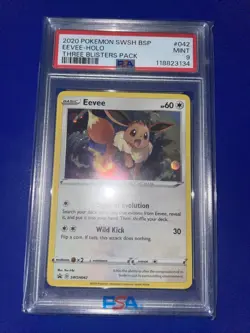 Pokemon Eevee TCG SWSH042 Black Star Promo Cosmo Holo Card NM Condition Psa 9 - Image 1