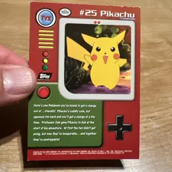 POKEMON Holo Foil Sandpaper PIKACHU TV2 Trading Card 1999 TOPPS #25 - Image 2