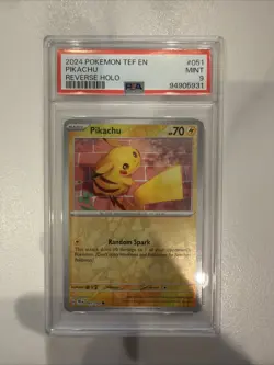 Pokemon 2024 SV Temporal Forces TEF Pikachu Reverse Holo Card #051/162 - Image 1