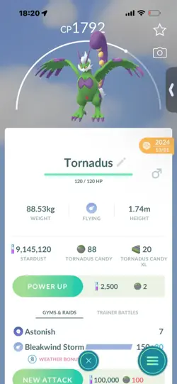 Pokemon Go Legendary Tornadus ( Normal ) (Reduced) - Image 1
