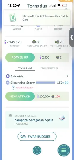 Pokemon Go Legendary Tornadus ( Normal ) (Reduced) - Image 2