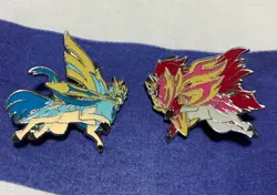 Shiny Zacian & Zamazenta Pin From Crown Zenith Premium Pokemon Collection 2023 - Image 1