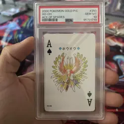 2000 Pokemon Gold Playing Cards Ho-Oh Ace of Spades #250 PSA 10 Gem Mint - Image 1