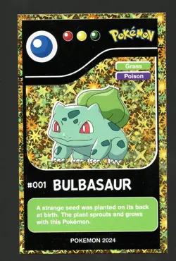 2024 POKEMON POKEDEX BLACK Card #001 BULBASAUR Peru Edition NM - Image 1